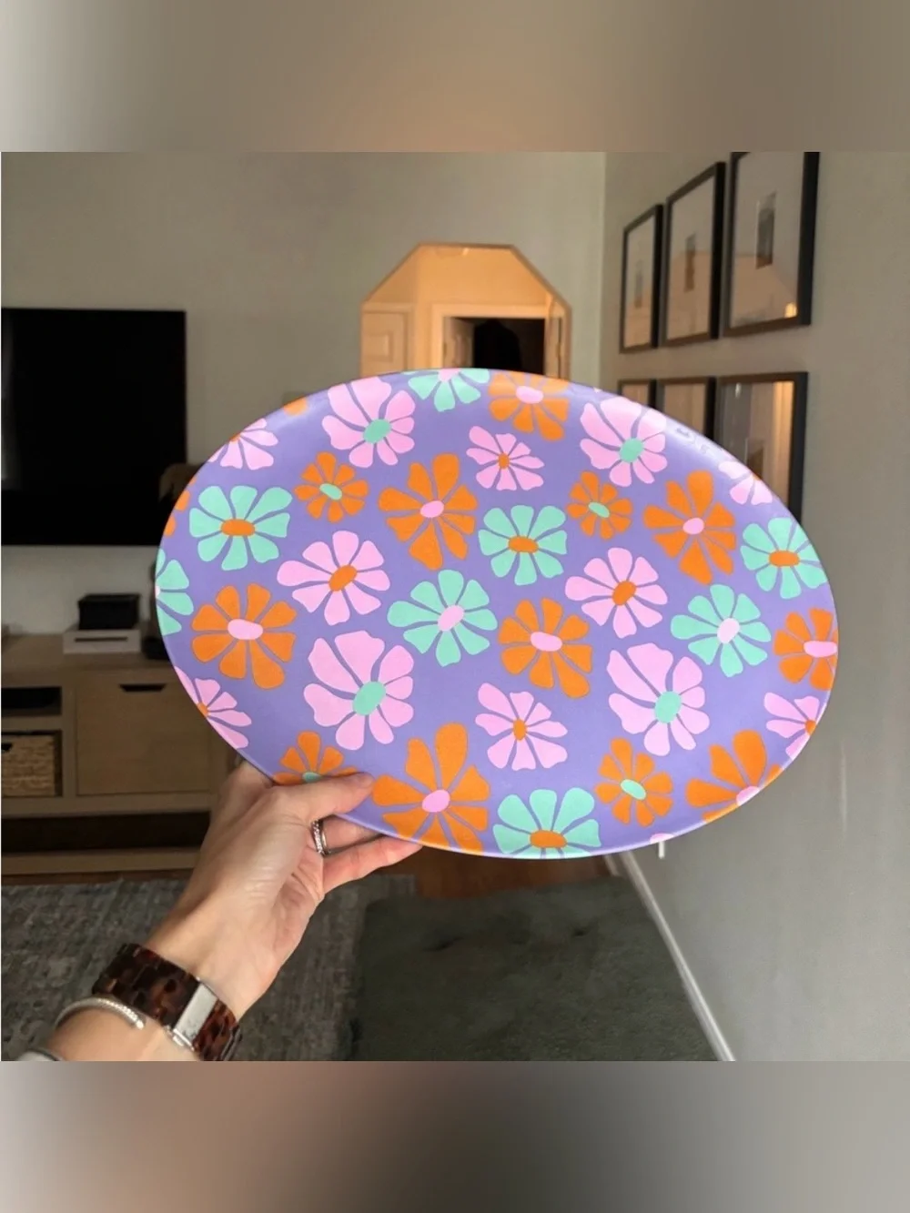 Target hippie fun floral BBQ serving tray never used